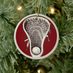 Personalized Lacrosse Player 2025 Ceramic Ornament