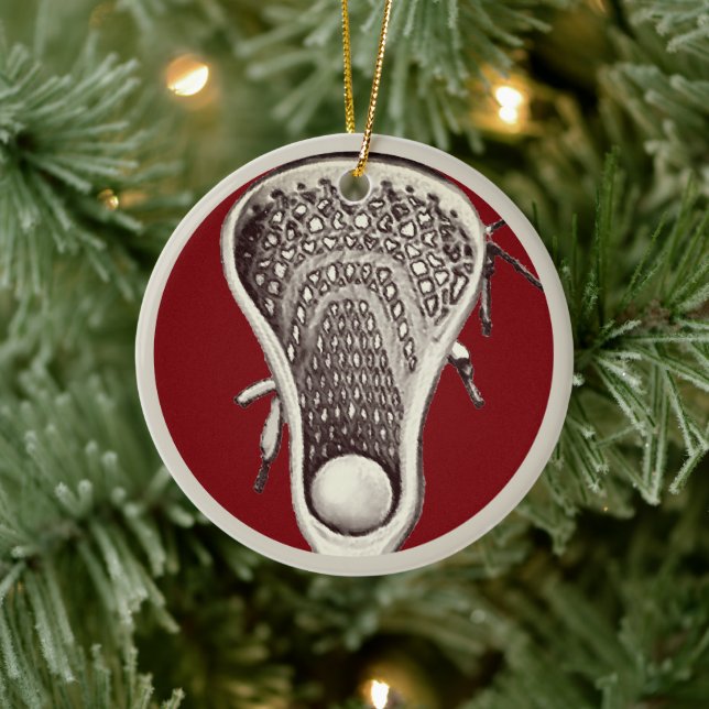 Personalized Lacrosse Player 2025 Ceramic Ornament (Tree)