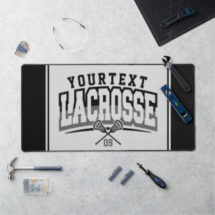 Personalized Lacrosse Player ADD NAME Team Number Desk Mat