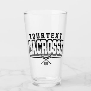 Personalized Lacrosse Player ADD NAME Team Number Glass