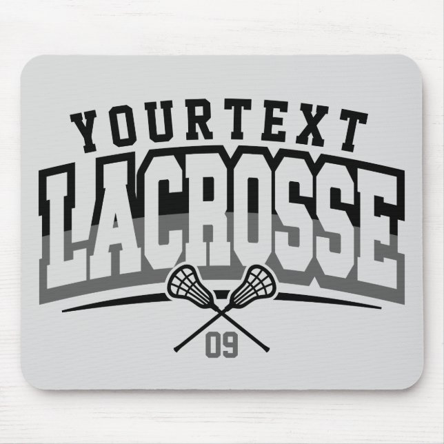 Personalized Lacrosse Player ADD NAME Team Number Mouse Pad (Front)