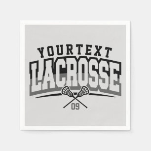 Personalized Lacrosse Player ADD NAME Team Number Napkin