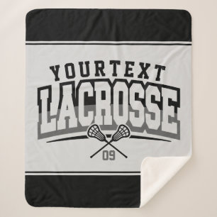 Personalized Lacrosse Player ADD NAME Team Number Sherpa Blanket