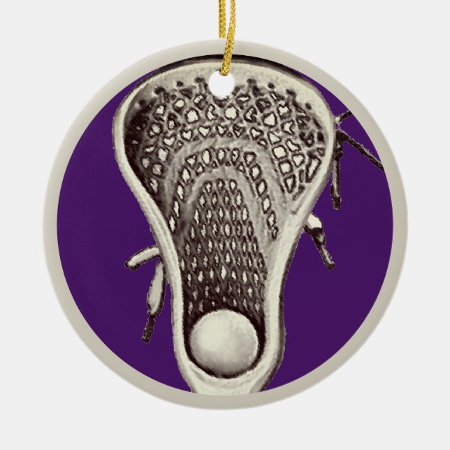 Personalized Lacrosse Player Collectable Ceramic Ornament (Front)