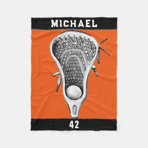 Personalized Lacrosse Player Fleece Blanket