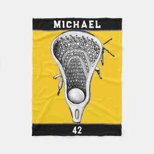 Personalized Lacrosse Player Fleece Blanket