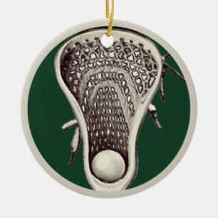 Personalized Lacrosse Player Keepsake Ceramic Ornament