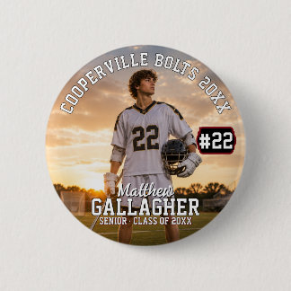 Personalized Lacrosse Player Photo 2 Inch Round Button