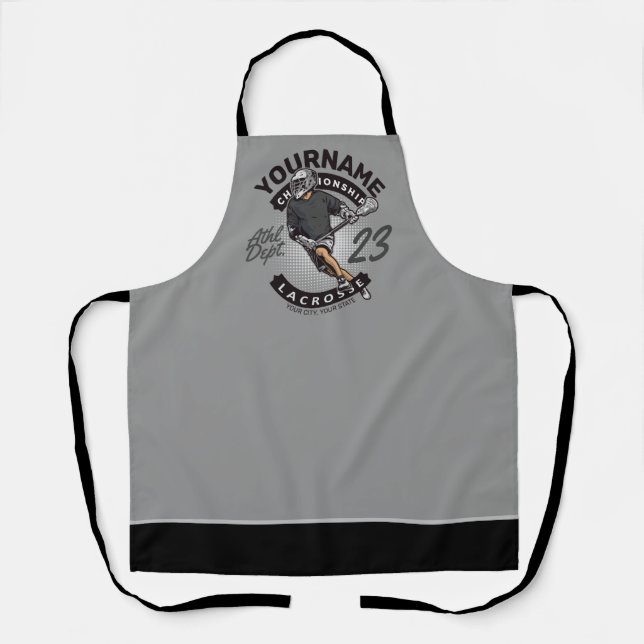 Personalized Lacrosse Player Sports Team Attack  Apron (Front)