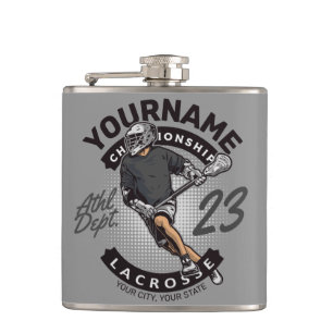 Personalized Lacrosse Player Sports Team Attack  Hip Flask