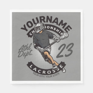 Personalized Lacrosse Player Sports Team Attack  Napkin