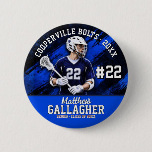 Personalized Lacrosse Senior Player Photo 2 Inch Round Button