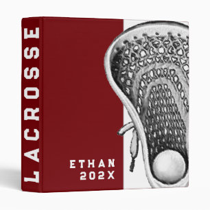 Personalized Lacrosse Sports 3 Ring Binder
