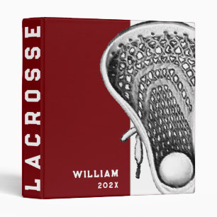 Personalized Lacrosse Sports 3 Ring Binder