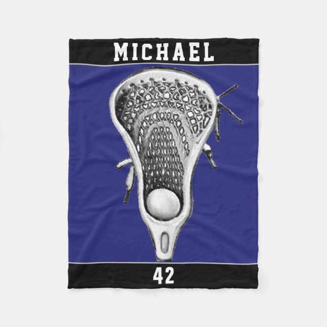Personalized Lacrosse Sports Fleece Blanket (Front)