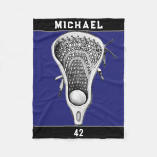Personalized Lacrosse Sports Fleece Blanket