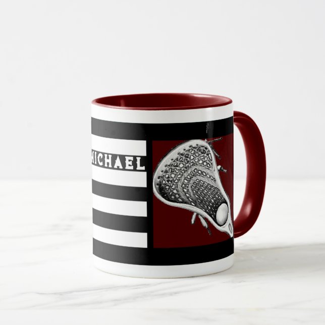 Personalized Lacrosse Sports Mug (Front Right)
