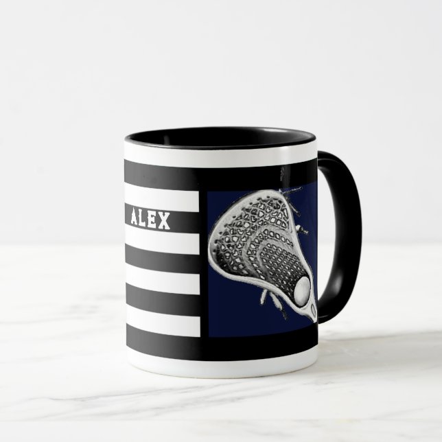 Personalized Lacrosse Sports Mug (Front Right)