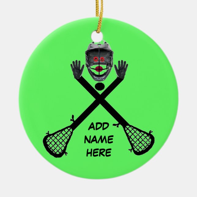 Personalized Lacrosse Star Ceramic Ornament (Front)