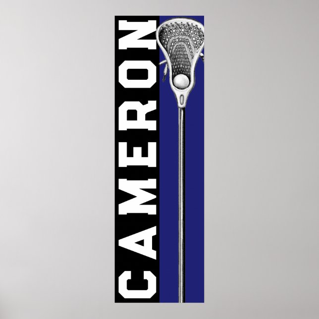 Personalized Lacrosse Team Blue Poster (Front)