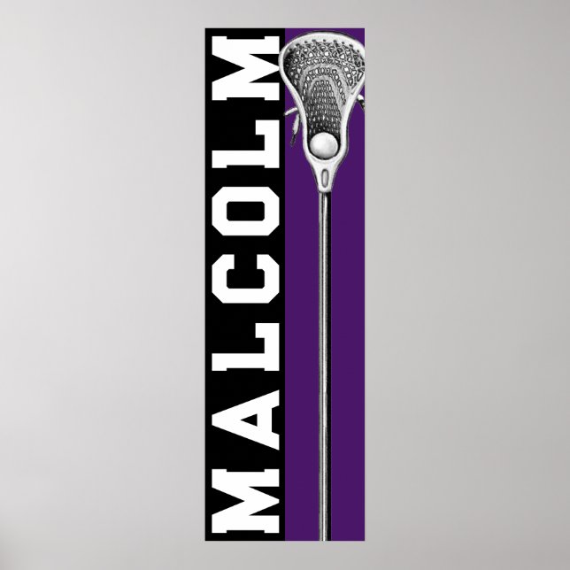 Personalized Lacrosse Team Purple Poster (Front)