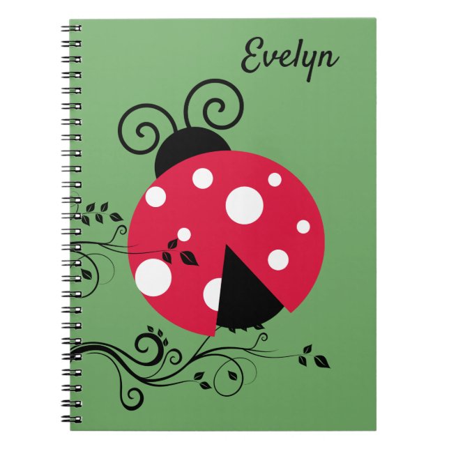 Personalized Lady Bug Notebook Ladybug (Front)