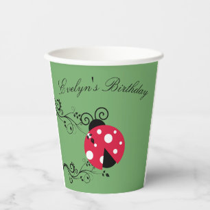 Personalized Lady Bug Paper Cups Birthday Ladybug