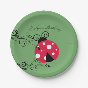 Personalized Lady Bug Paper Plates Ladybug
