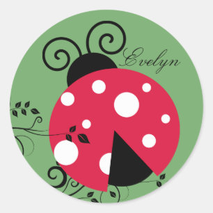 Personalized Lady Bug Stickers Seals Ladybug