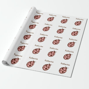 Personalized Ladybug Birthday Party Wrapping Paper