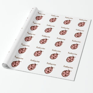 Personalized Ladybug Birthday Party Wrapping Paper