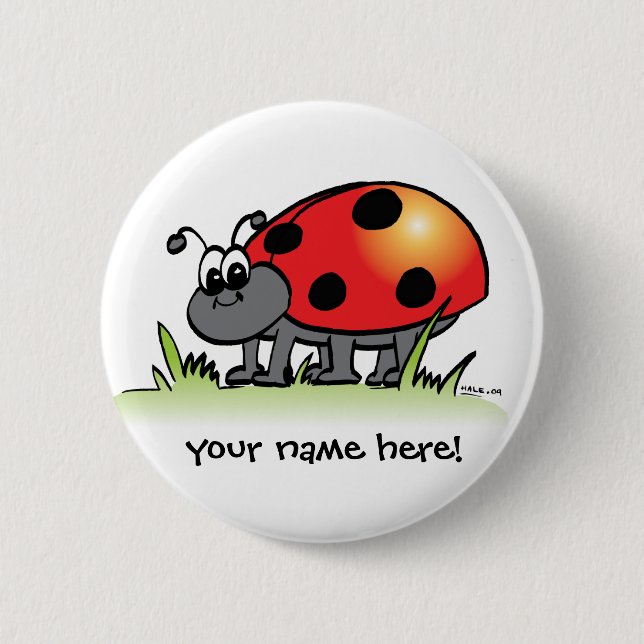 Personalized Ladybug Button (Front)