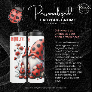 Personalized Ladybug Gnome Thermal Tumbler
