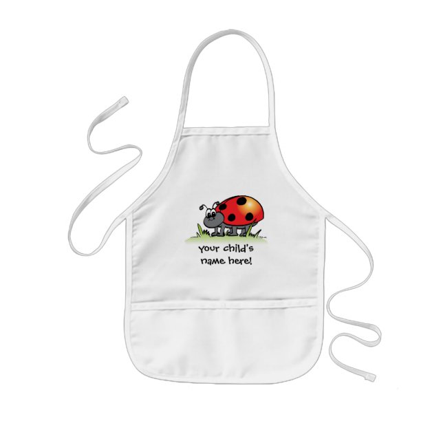 Personalized Ladybug Kids Apron (Front)