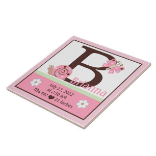 Personalized Ladybug Lullaby 2 Birth Info Tile