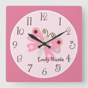 Personalized Ladybug Lullaby/Butterfly Clock