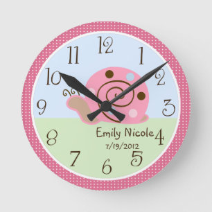 Personalized Ladybug Lullaby/Snail Nursery Clock