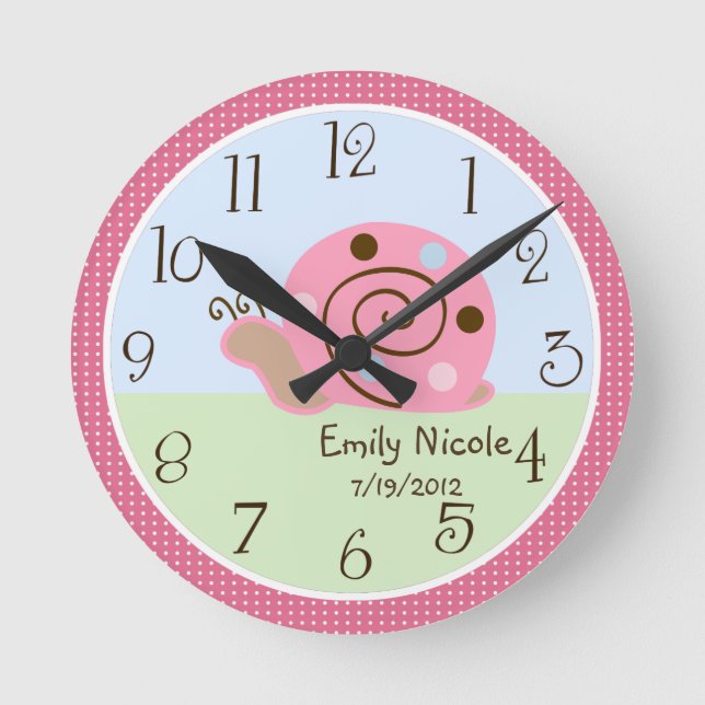 Personalized Ladybug Lullaby/Snail Nursery Clock (Front)