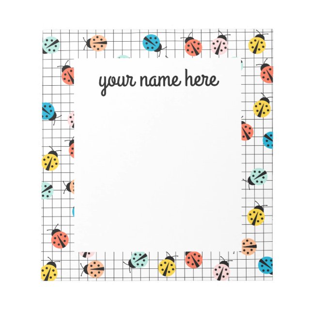 Personalized Ladybug Notepad (Front)