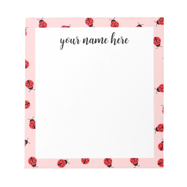 Personalized Ladybug Notepad (Front)