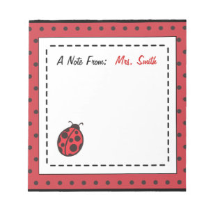 Personalized Ladybug Notepad