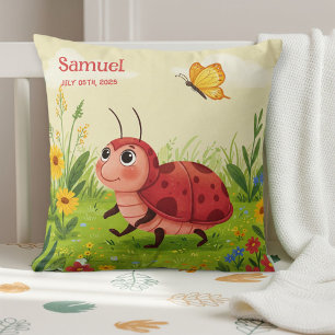 Personalized Ladybug Pillow – Baby Name