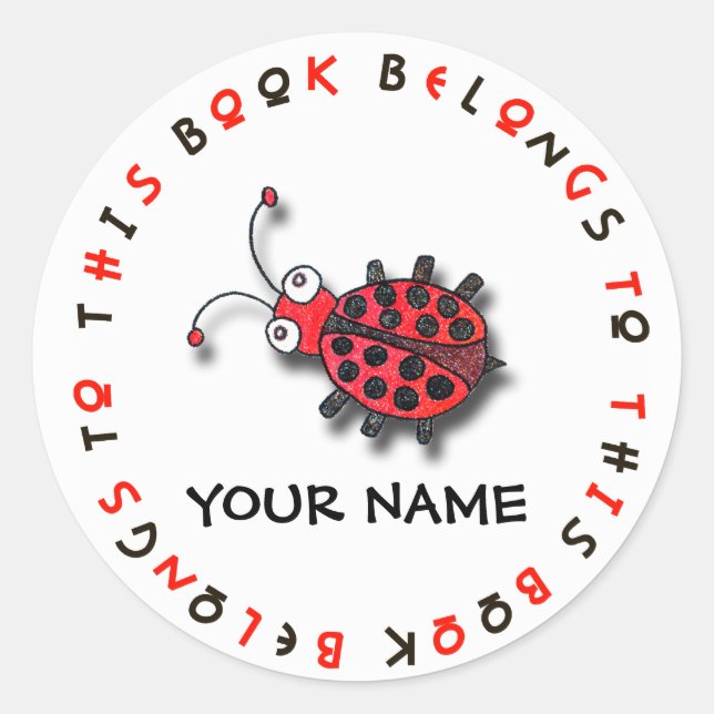 Personalized Ladybug Sticker (Front)