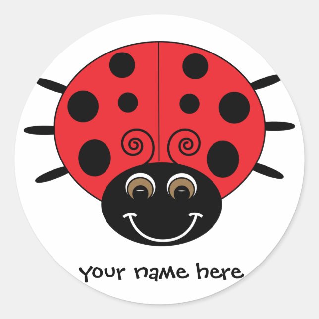 Personalized Ladybug Sticker (Front)