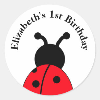 Personalized Ladybug Stickers with name and year