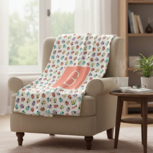 Personalized Ladybug Throw Blanket