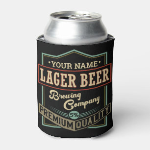 Personalized Lager Beer Brewing Co Label Bar Pub Can Cooler