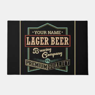 Personalized Lager Beer Brewing Co Label Bar Pub   Doormat