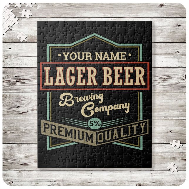 Personalized Lager Beer Brewing Co Label Bar Pub  Jigsaw Puzzle (Creator Uploaded)