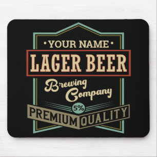 Personalized Lager Beer Brewing Co Label Bar Pub Mouse Pad